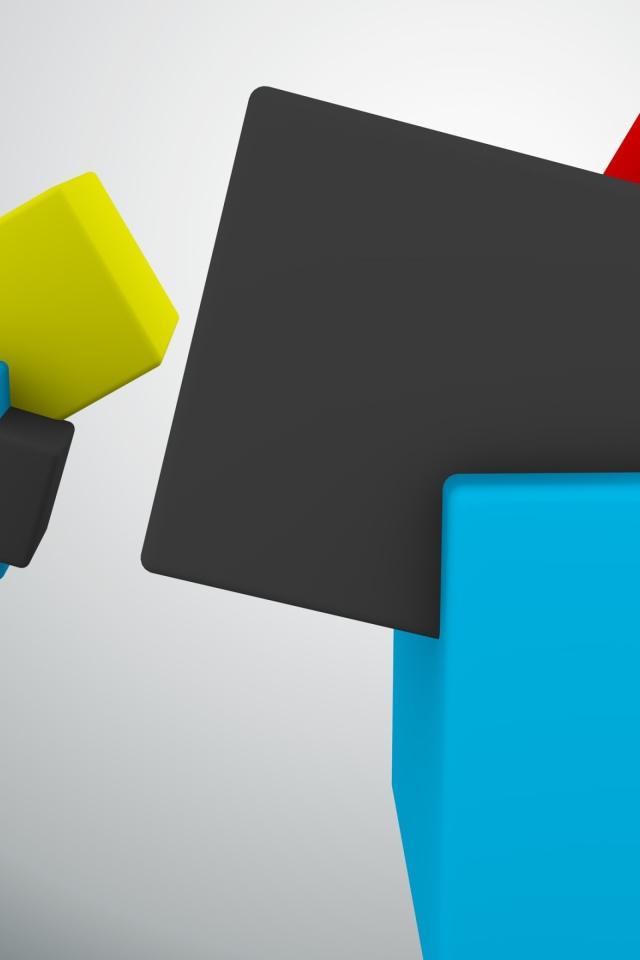 Разноцветные кубы на сером фоне