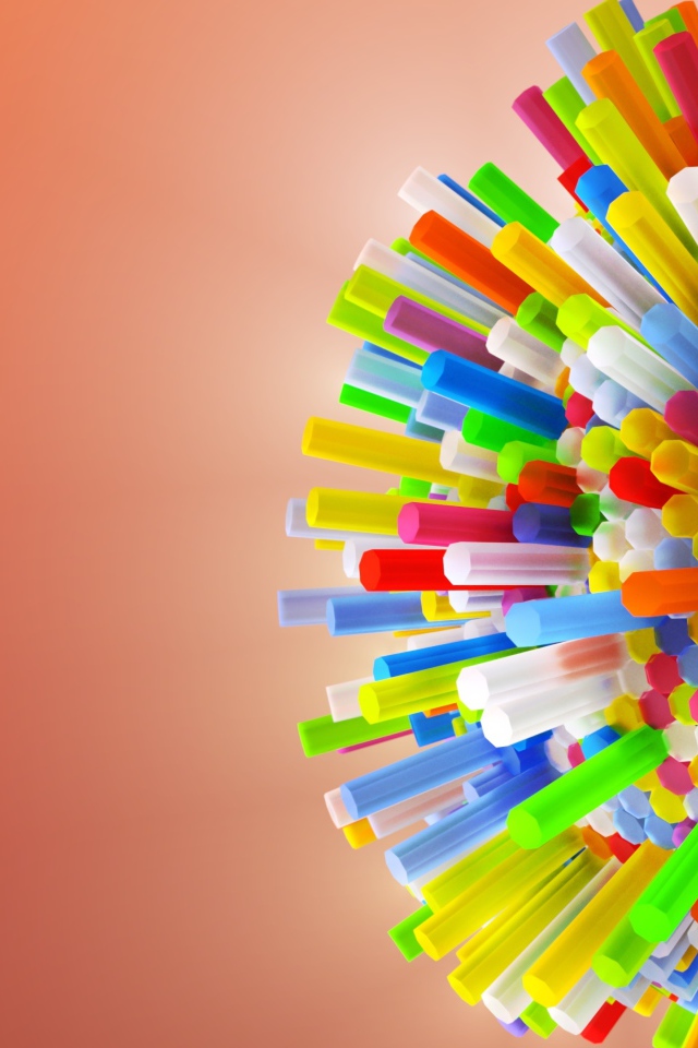 Разноцветные трубочки на розовом фоне