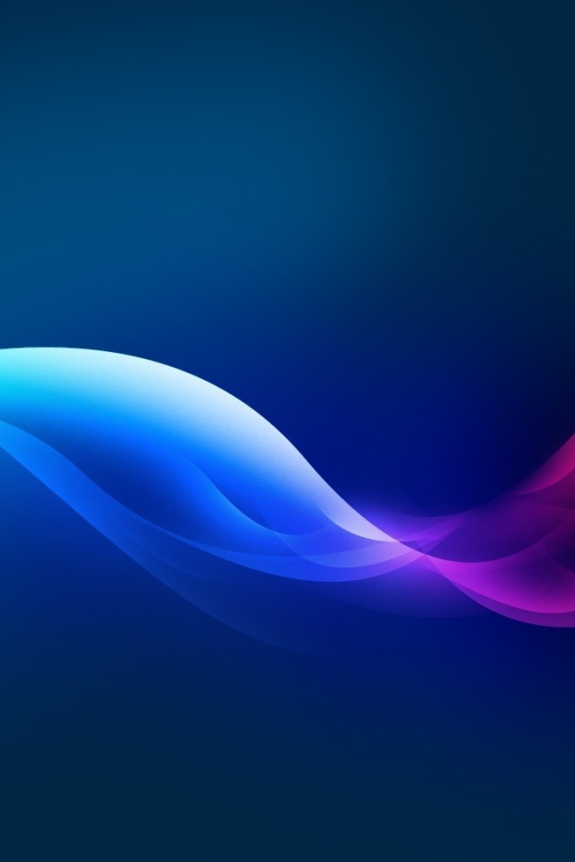 Розовая с голубым неоновая волна на синем фоне