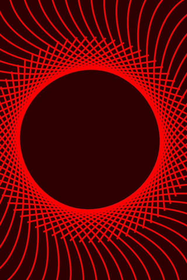 Красный абстрактный круг с линиями 