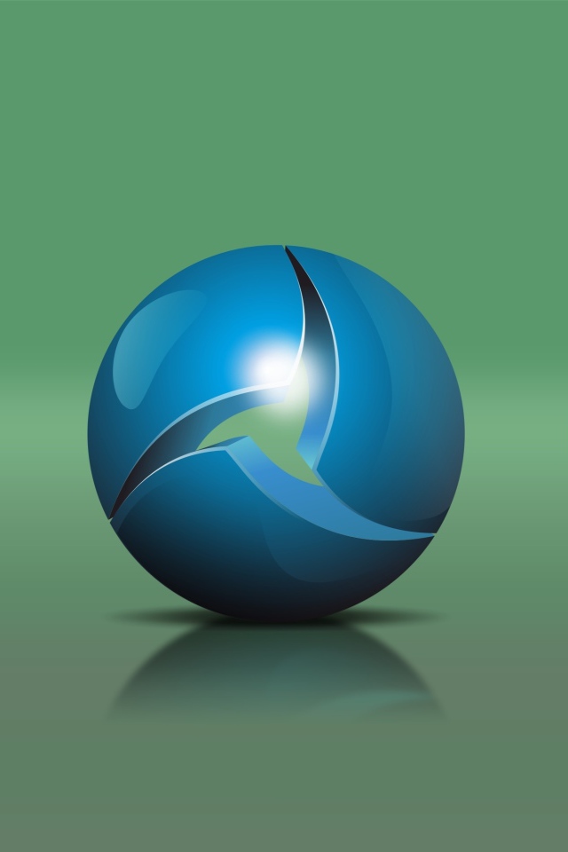 Три разноцветных 3д шара на зеленом фоне 