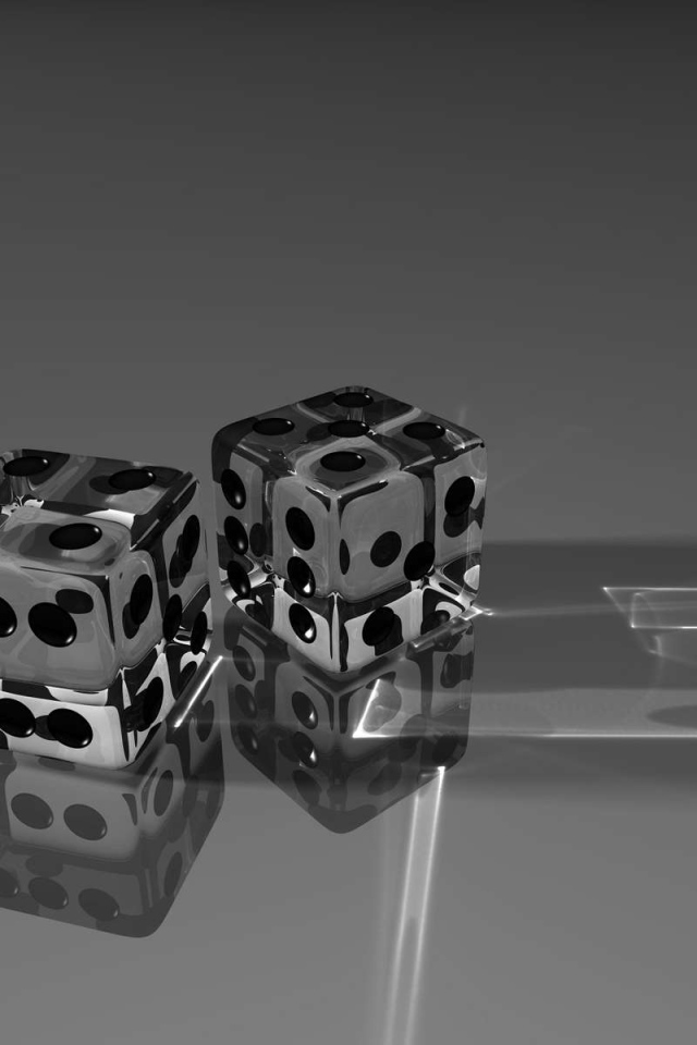 Два стеклянных кубика на сером фоне 3д графика