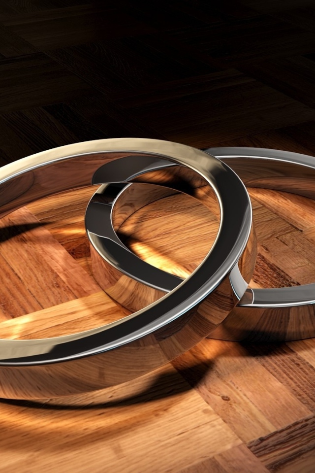 Два серых кольца на полу 3д графика 