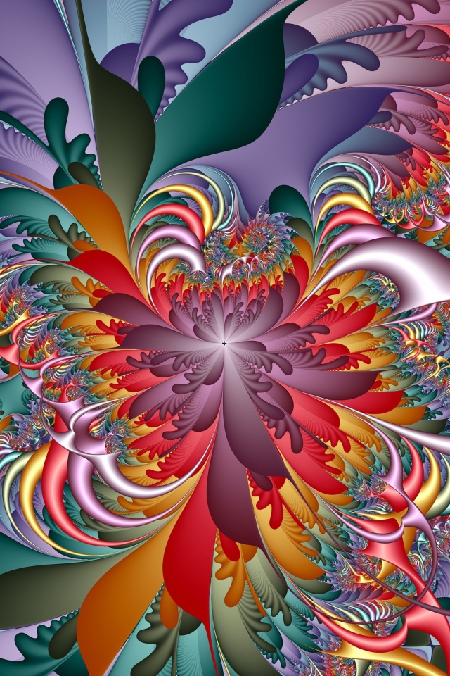 Необычный цветочный узор 3д графика 