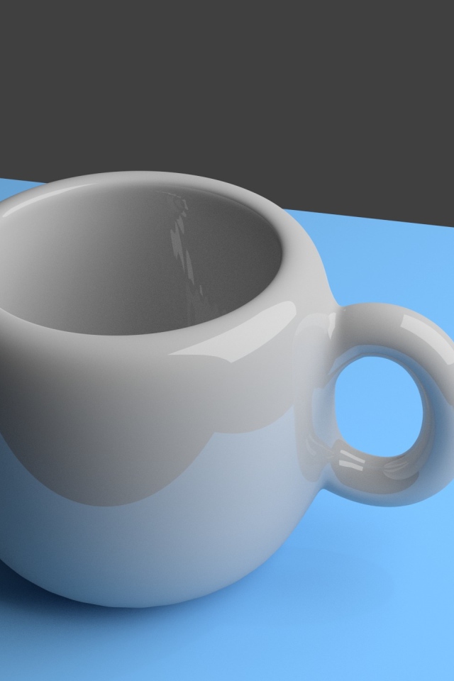 White 3d mug on gray background