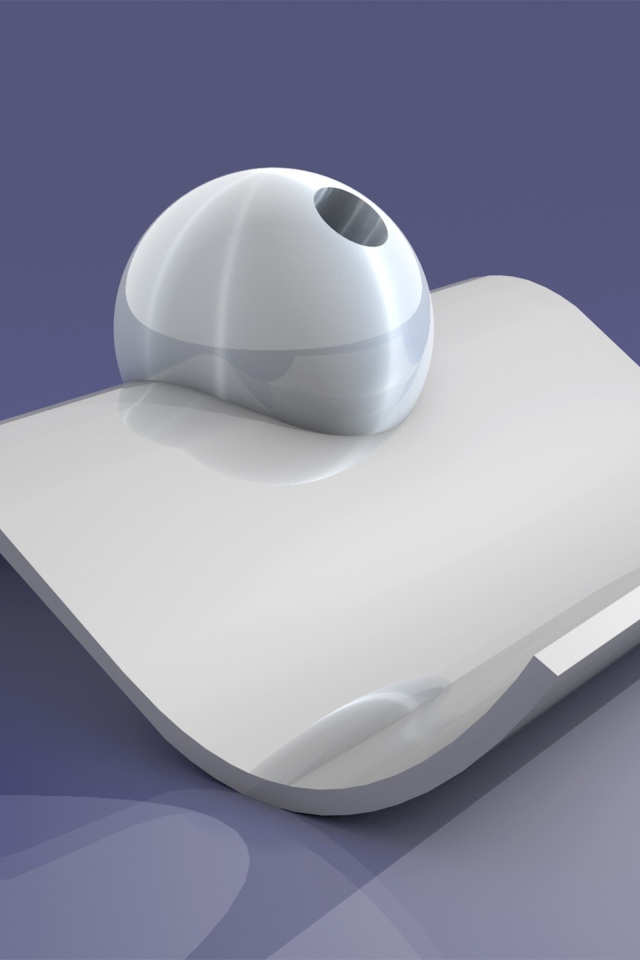 Белый 3д знак с шаром на сером фоне 