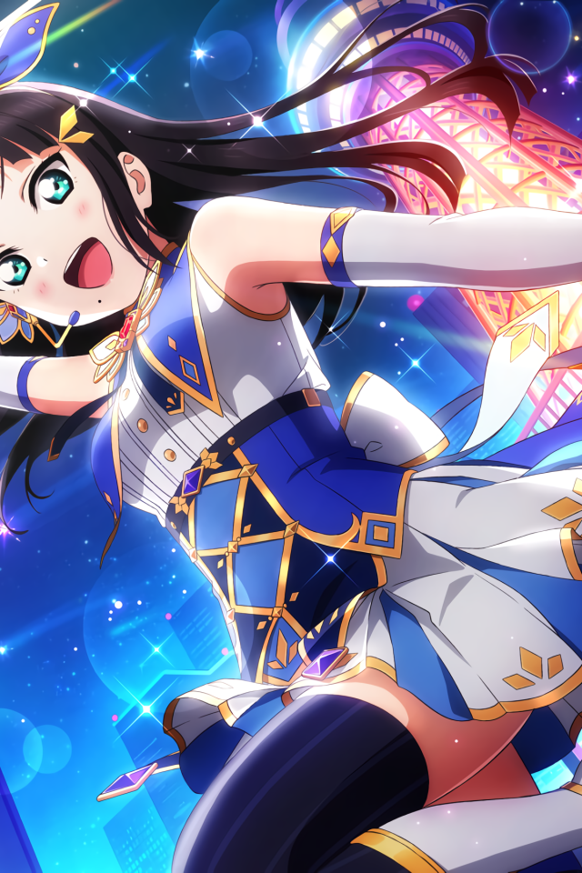 Девушка аниме с волшебной палочкой в руке