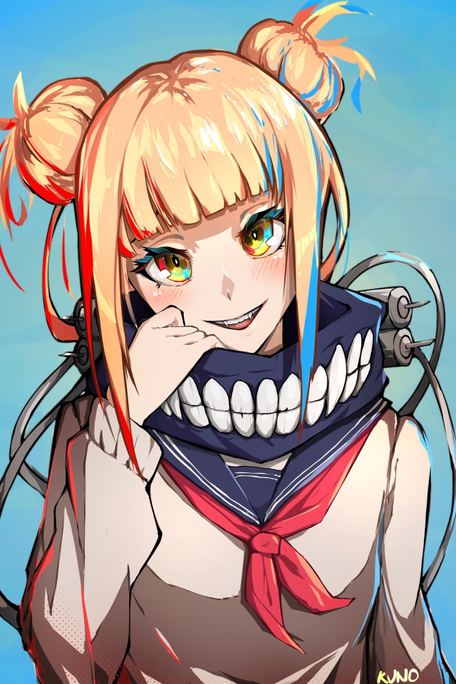 Девушка на голубом фоне аниме My Hero Academia Solo