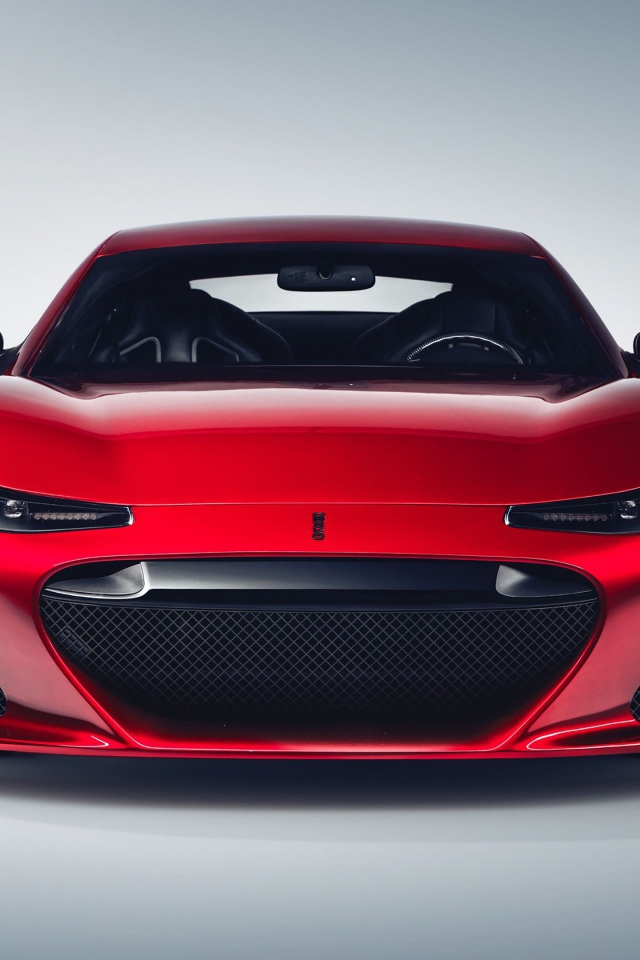 Красный автомобиль  Drako GTE, 2020 года вид спереди