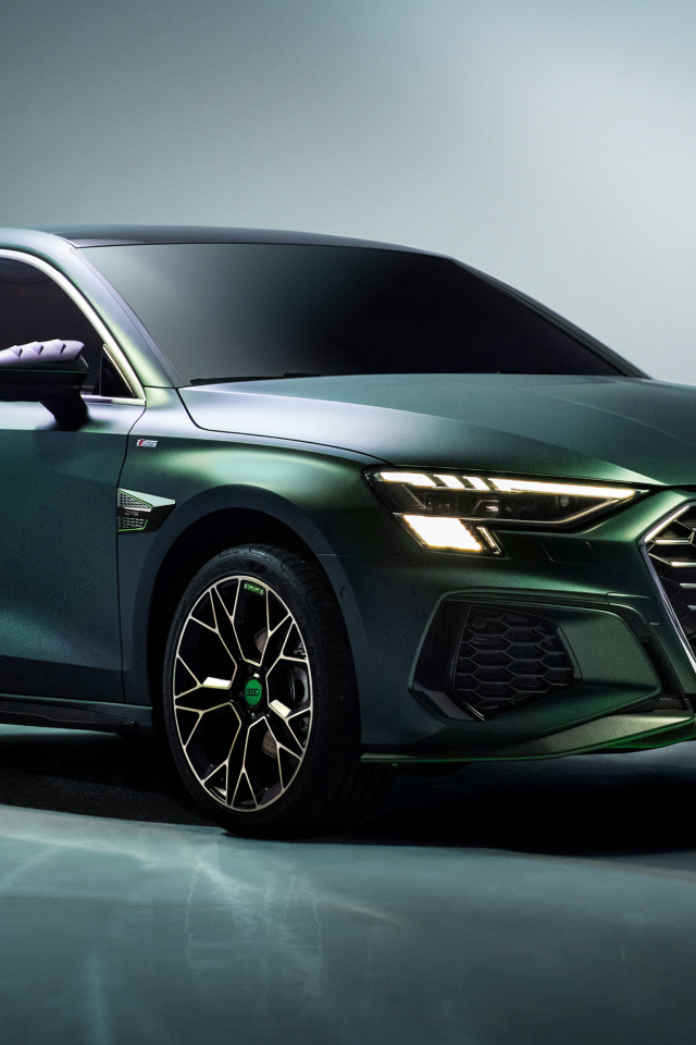 Автомобиль Audi A3 Sportback 35 TFSI S Line YIBO 2020  года на сером фоне