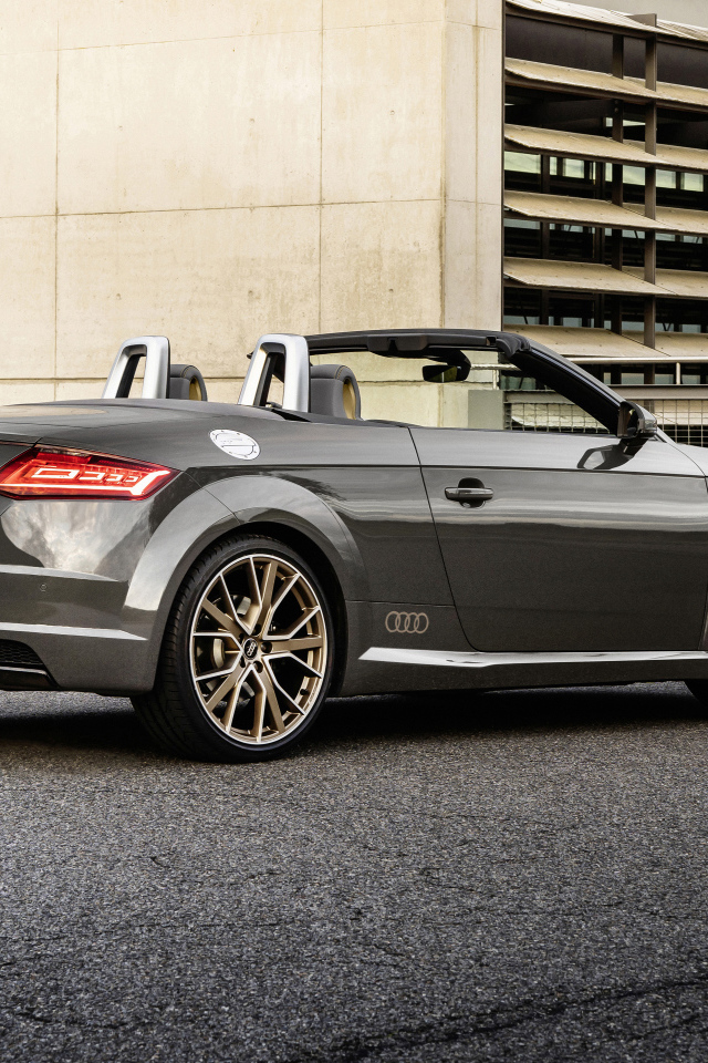 Автомобиль кабриолет Audi TT Roadster, 2021 года вид сзади
