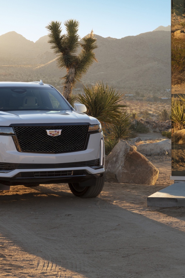 Внедорожник  Cadillac Escalade Platinum Sport, 2021 года у зеркального здания