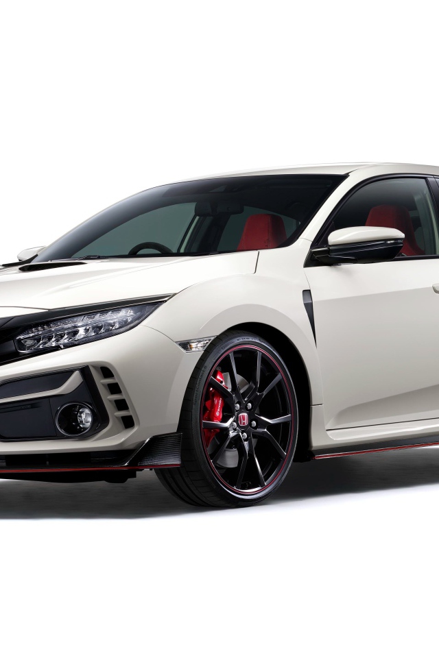 Белый автомобиль Honda Civic Type R 2020 года