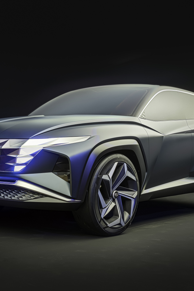 Серебристый автомобиль Hyundai Vision T Concept 2019 года