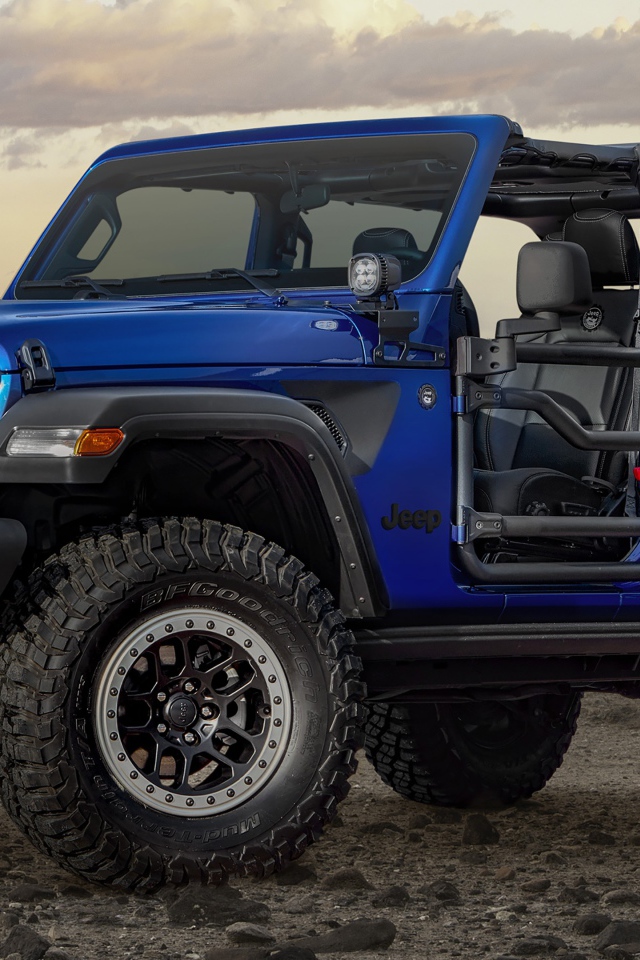 Синий  Jeep Wrangler Unlimited, 2020 года 