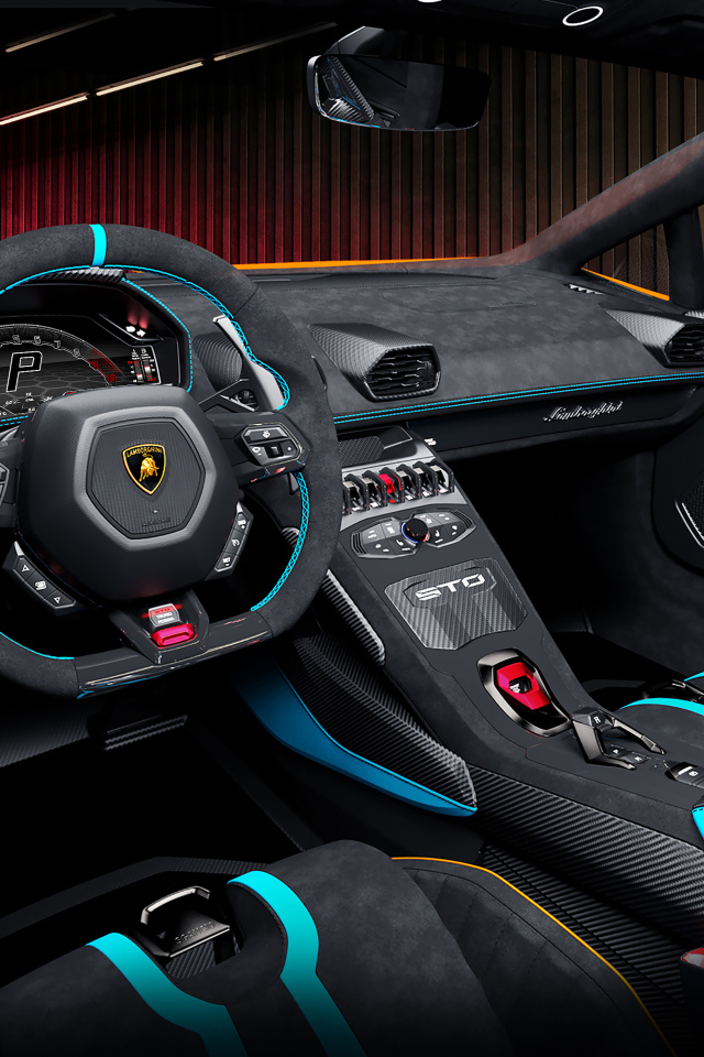 Салон автомобиля Lamborghini Huracán STO 2021 года