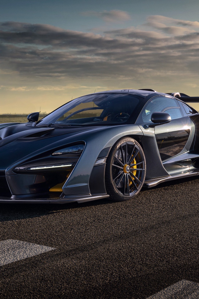 Серебристый гоночный автомобиль Novitec McLaren Senna 2020 года 