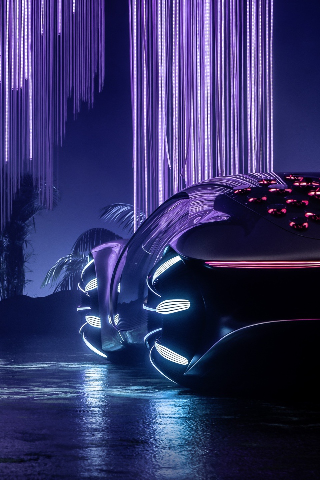 Неоновый автомобиль Mercedes-Benz VISION AVTR 2020 года