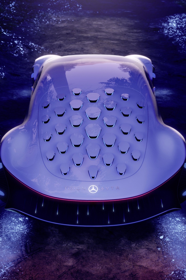 Футуристический автомобиль Mercedes-Benz VISION AVTR 2020 года с неоновой подсветкой 