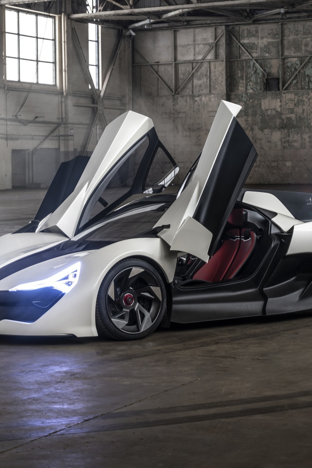 Автомобиль APEX AP-0 Concept 2020 года с открытыми дверями
