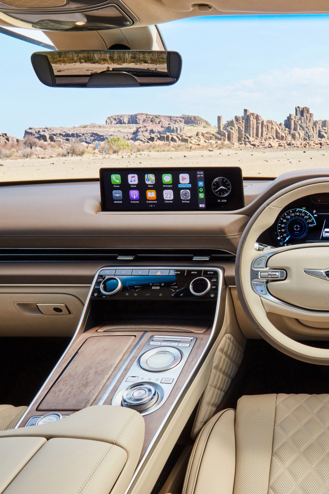 Дорогой кожаный салон автомобиля Genesis GV80 3.5T AWD 2020 года