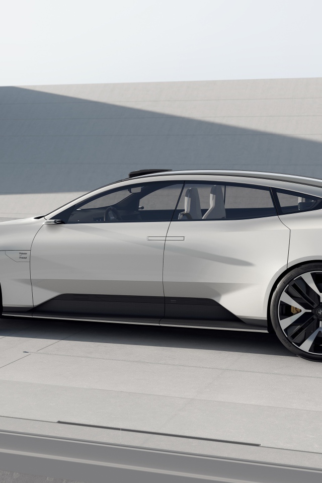 Автомобиль Polestar Precept 2020 года на фоне серой стены