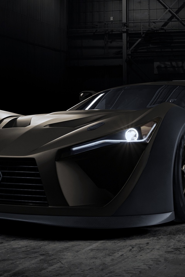 Дорогой автомобиль Felino CB7R с включенными фарами