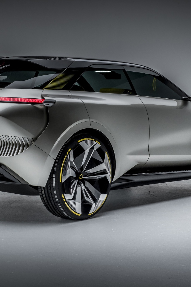 Серебристый автомобиль Renault Morphoz 2020 года вид сзади