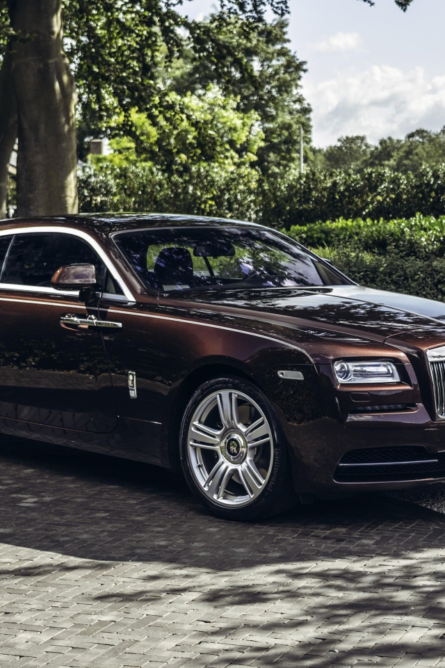 Коричневый автомобиль  Rolls-Royce Wraith Shooting Brake 2020 года в парке