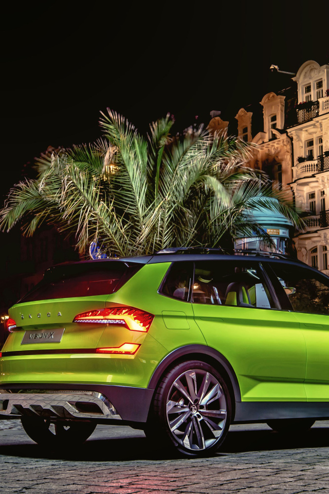 Внедорожник Skoda Vision X 2019 года у здания