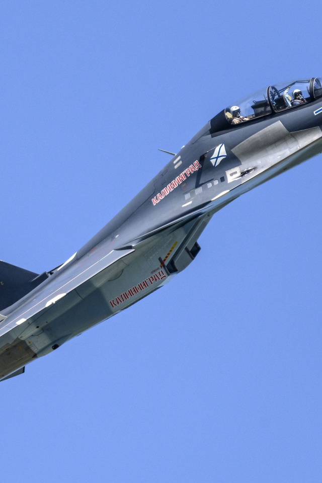 Российский истребитель  Su-30SM в небе