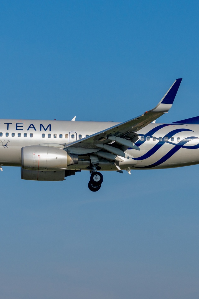 Пассажирский  Boeing 737-700W  авиакомпании TAROM Romanian в небе 