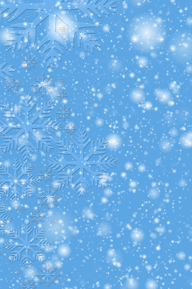 Голубой фон с белыми точками и снежинками