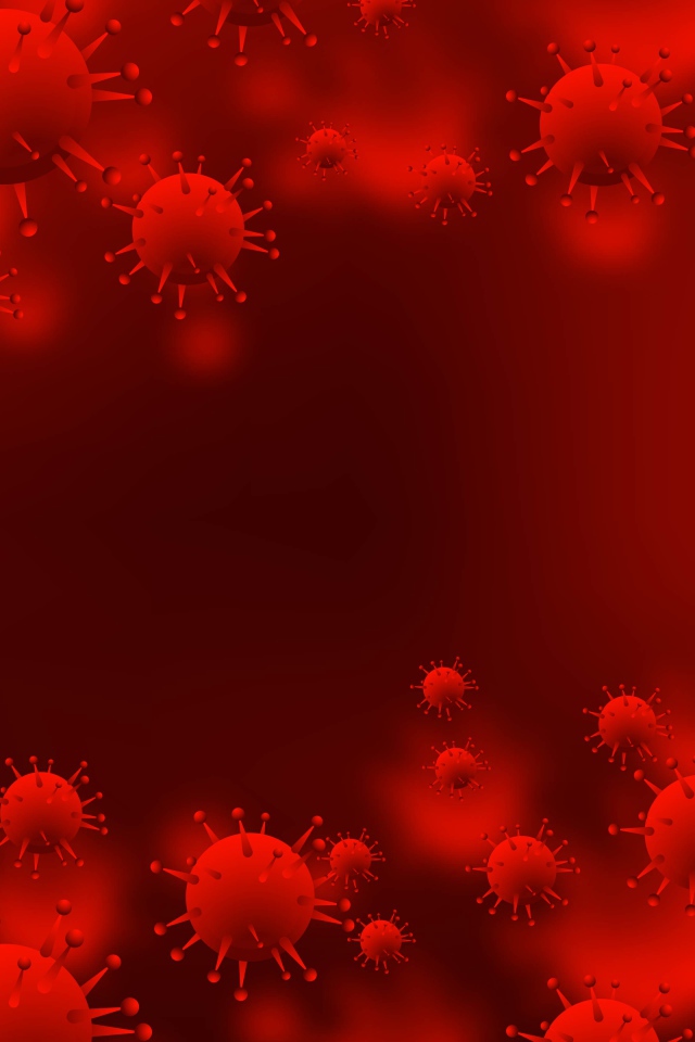 Красный фон с бактериями 