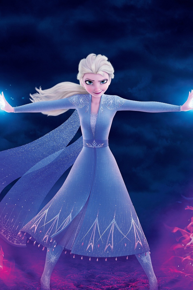 Красивая Эльза с ледяный силой персонаж мульфильма Холодное сердце 2 