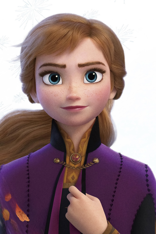 Character Anna on a white background Cartoon Frozen 2