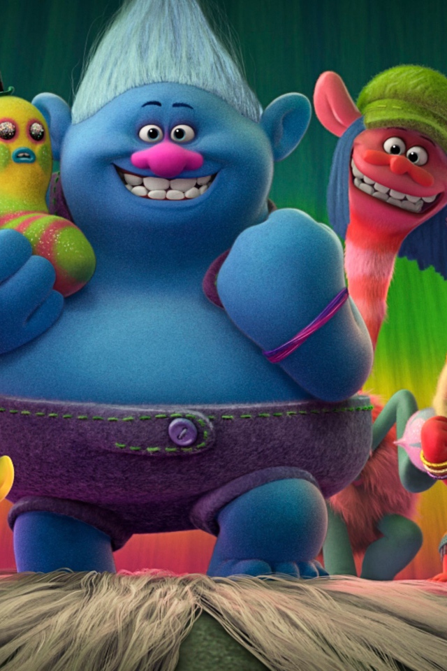 Веселые персонажи мультфильма Тролли: Мировой тур 2020 года