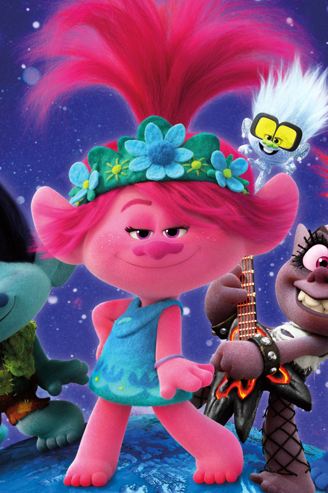 Озорные тролли персонажи мультфильма Тролли: Мировой тур