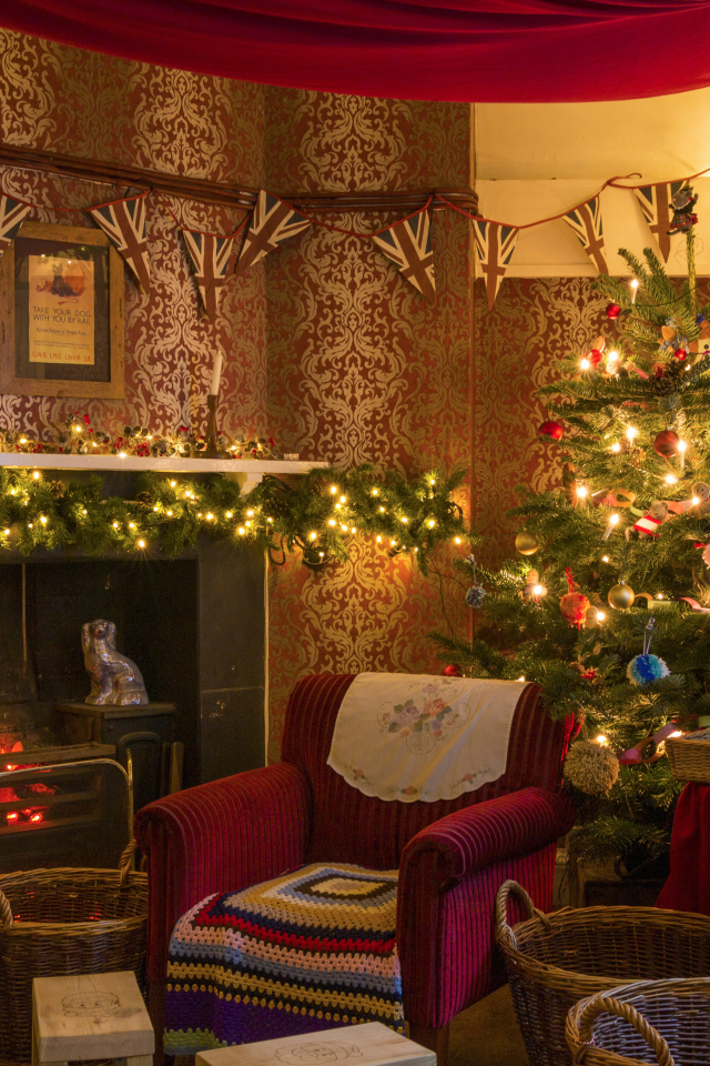 Комната украшена на Рождество