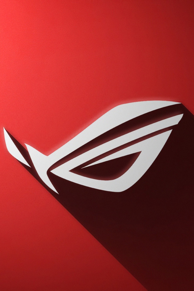 ASUS ROG logo on a red background
