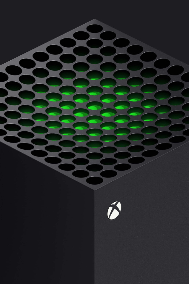 Черный Xbox Series X с зеленой серединой 
