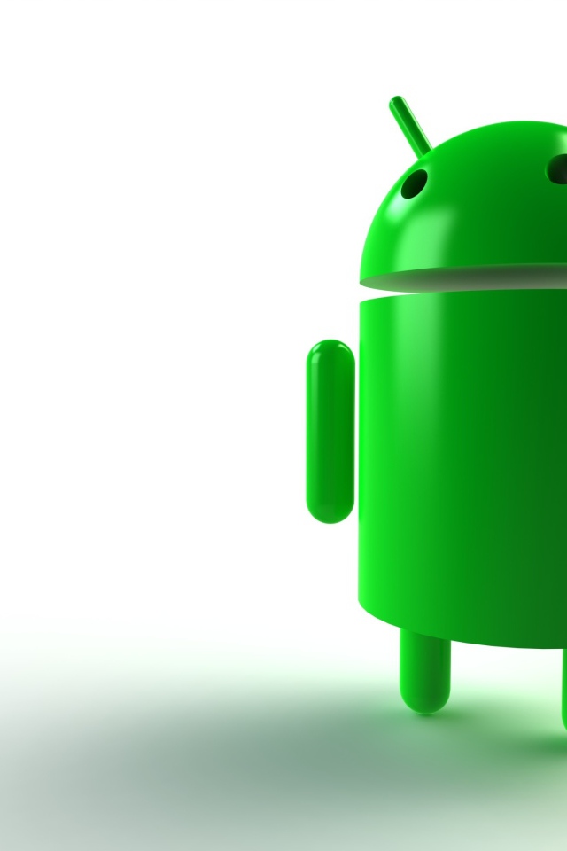 Зеленый андроид на белом фоне