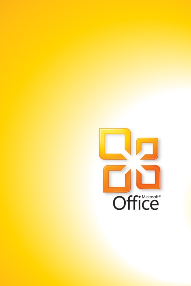 Microsoft office logo on yellow background