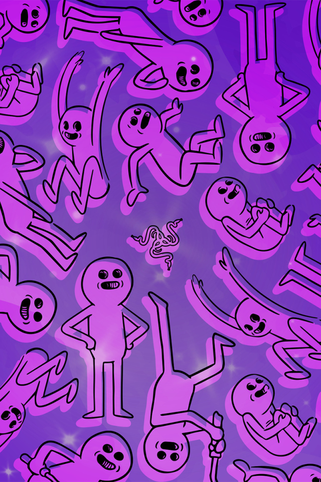 Розовые человечки фон  Razer