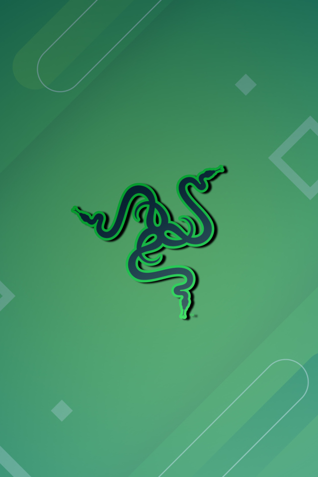 Логотип Razer на зеленом фоне