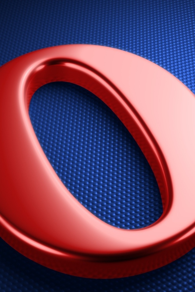 Red Opera browser logo on a blue background