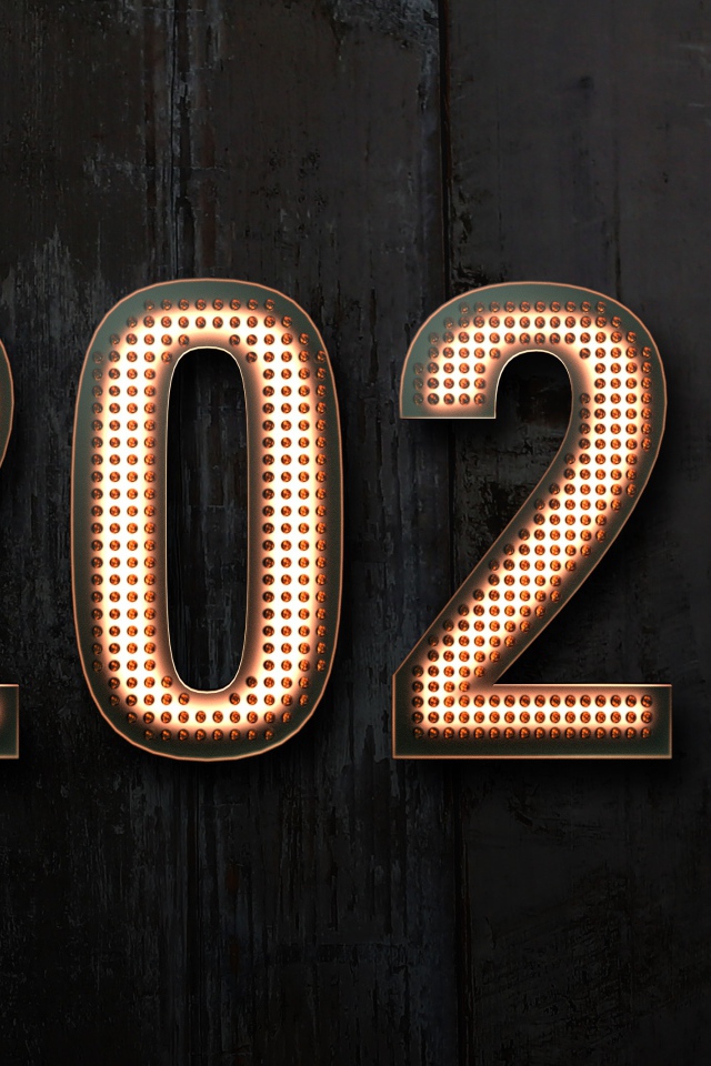 Красивые цифры 2020 на черном фоне