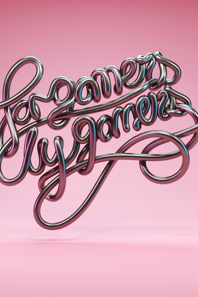 Надпись For Gamers By Gamers на розовом фоне 