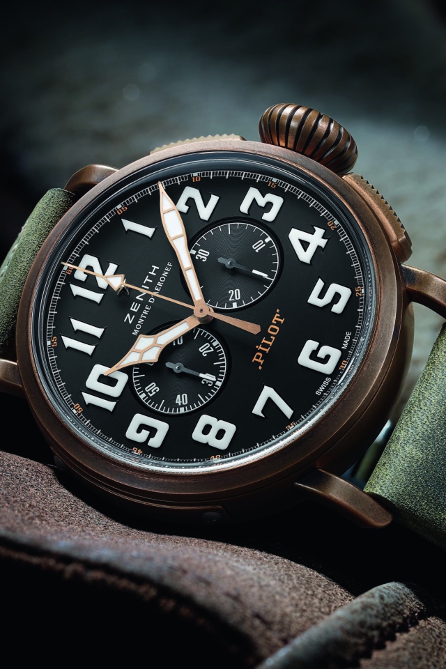 Стильные мужские наручные часы  Zenith Pilot 
