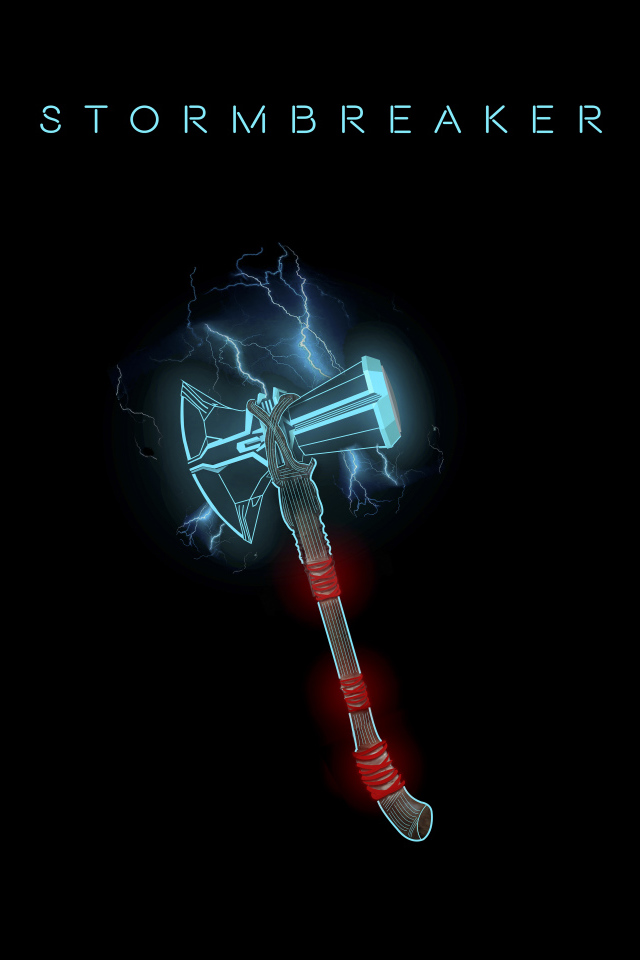 Thor ax on a black background